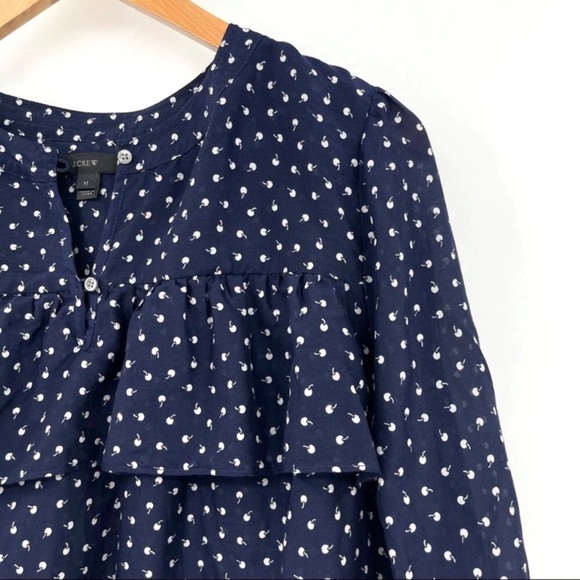 J. CREW Cherry Micro Print Blouse - Picture 11 of 13